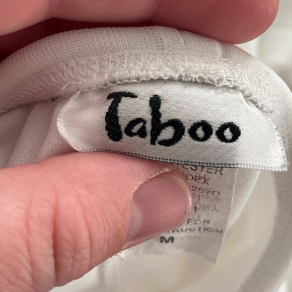 Vtg Y2K Taboo Ruched Mesh Halter Dress M White Handkerchief Hem Old Hollywood - Picture 5 of 7